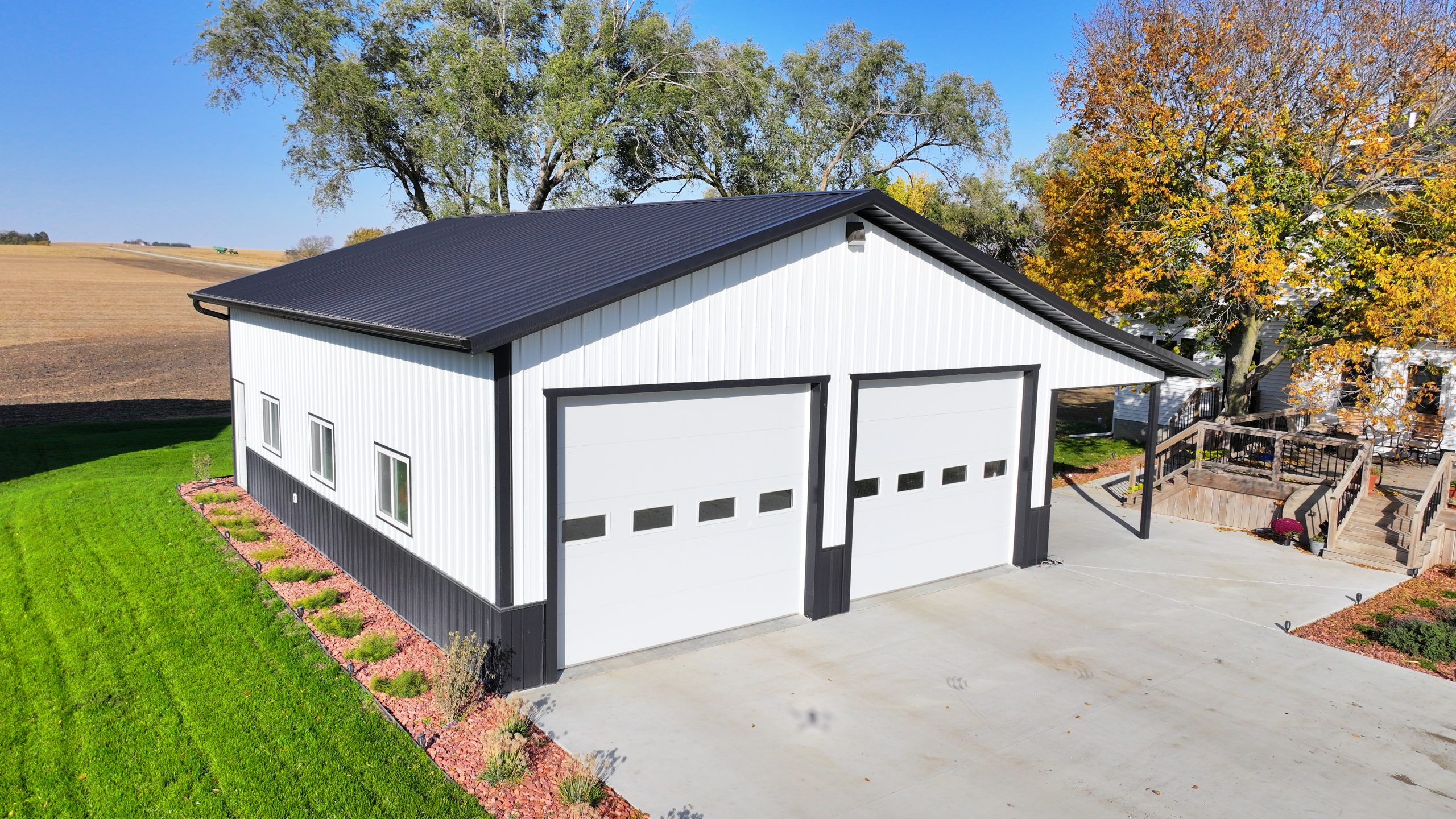 a metal roof and siding on a shop