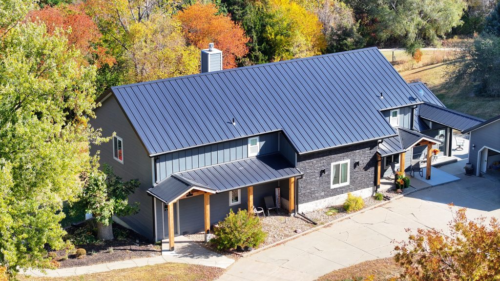 metal roofing on a new home